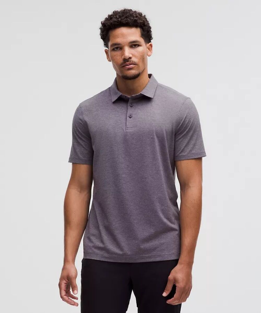 Lululemon Men Polo Shirt Purple Evolution Short Sleeve Performance Stretch Small